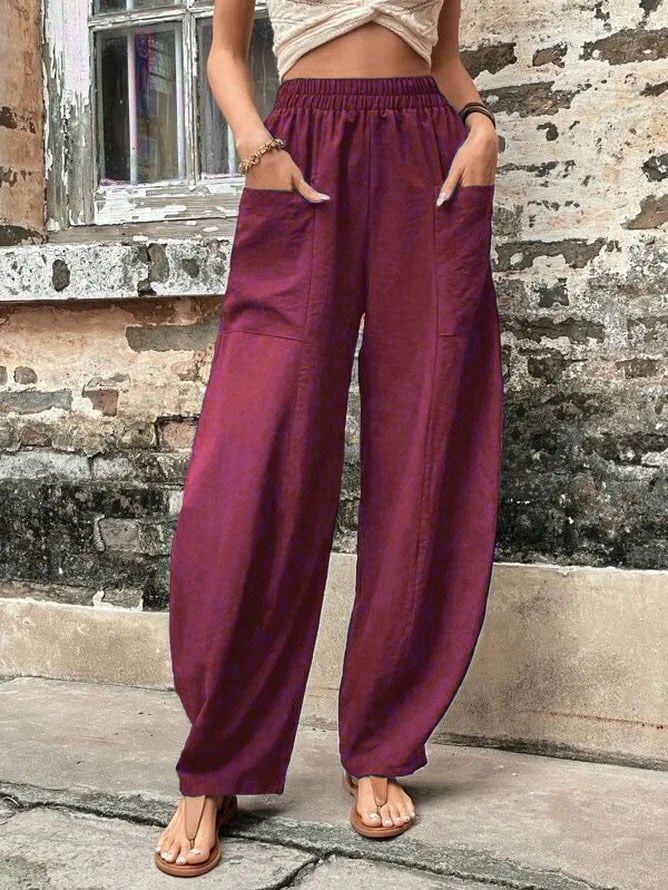 Mira | Weite Freizeithose mit elastischem Bund und großen Taschen für Damen