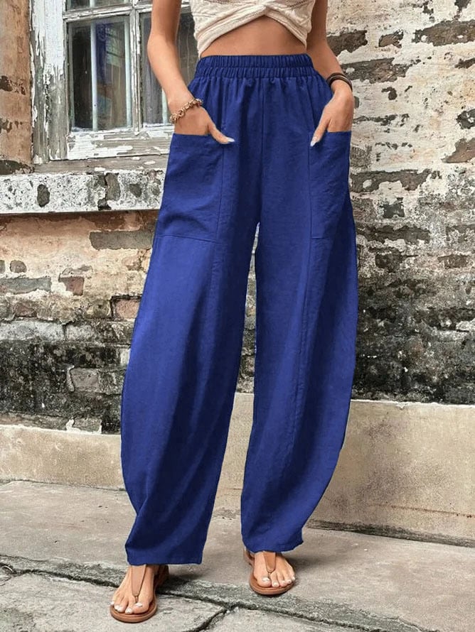 Mira | Weite Freizeithose mit elastischem Bund und großen Taschen für Damen