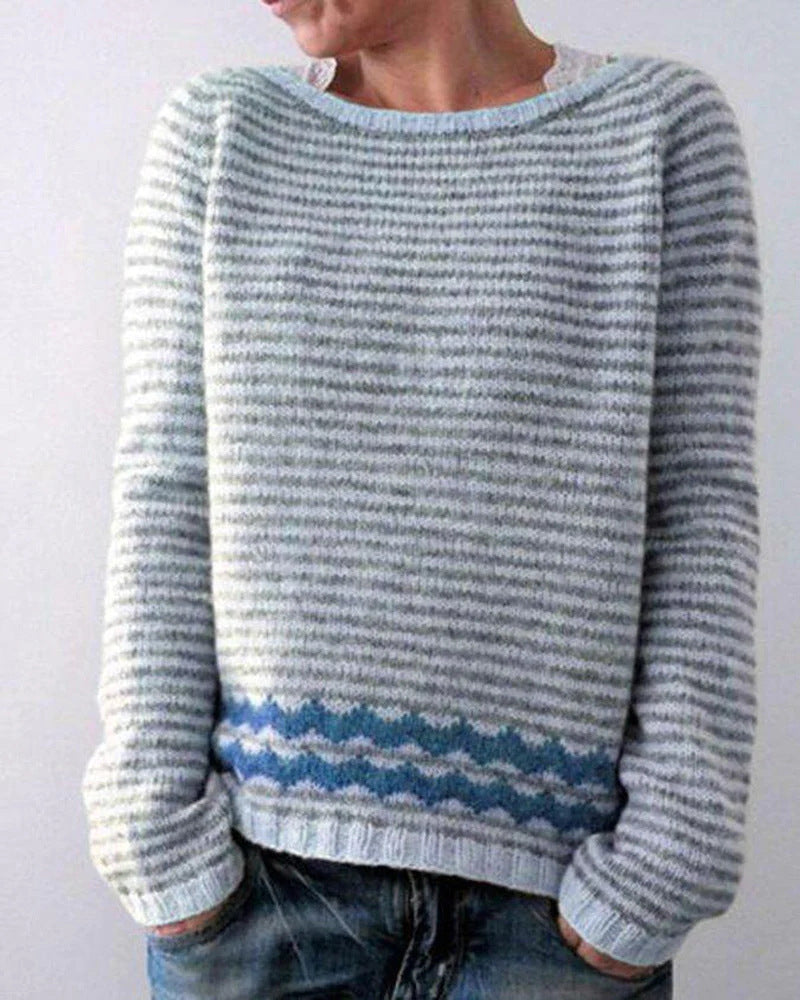 Damen Strickpullover mit Wald-Silhouetten-Design