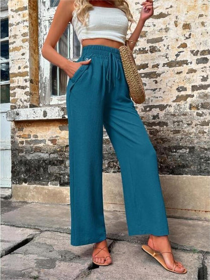 Hochwertige High-Waist Freizeithose mit Taschen
