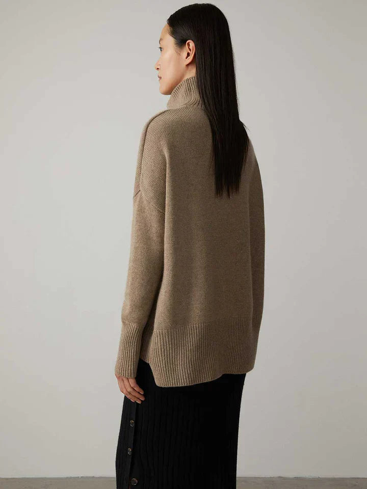 Amira - Damen Rollkragenpullover langarm locker geschnitten