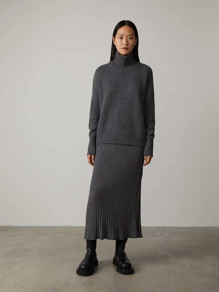 Amira - Damen Rollkragenpullover langarm locker geschnitten