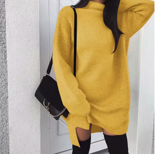 Übergroßes Strickkleid mit langen Ärmeln