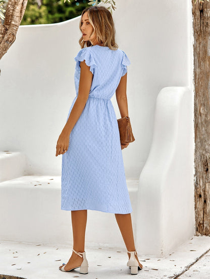 Elegantes Midikleid mit Rüschenärmeln