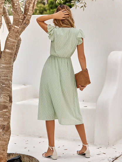 Elegantes Midikleid mit Rüschenärmeln