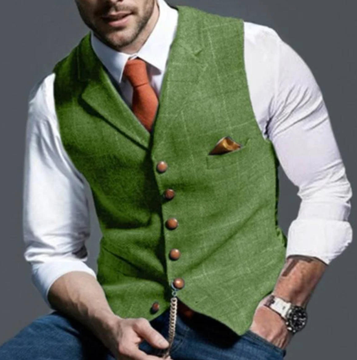 Elegante Herren-Weste mit Knopfleiste – Klassischer Stil für besondere Anlässe