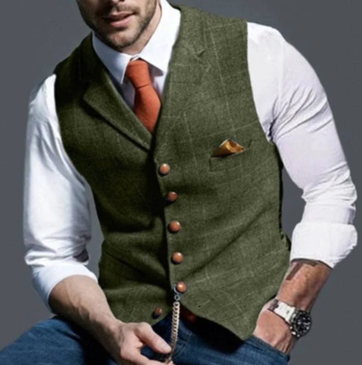Elegante Herren-Weste mit Knopfleiste – Klassischer Stil für besondere Anlässe