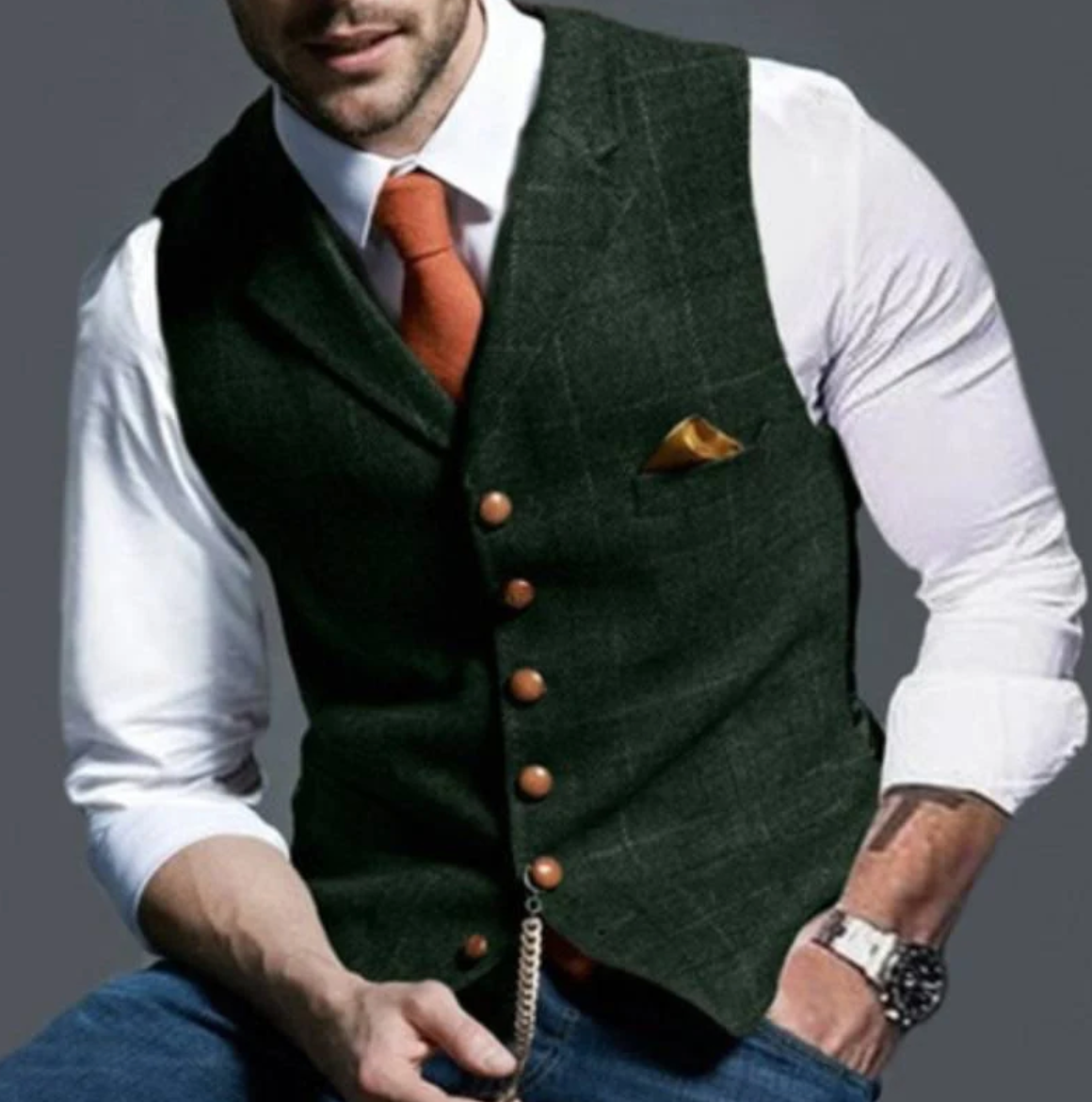 Elegante Herren-Weste mit Knopfleiste – Klassischer Stil für besondere Anlässe