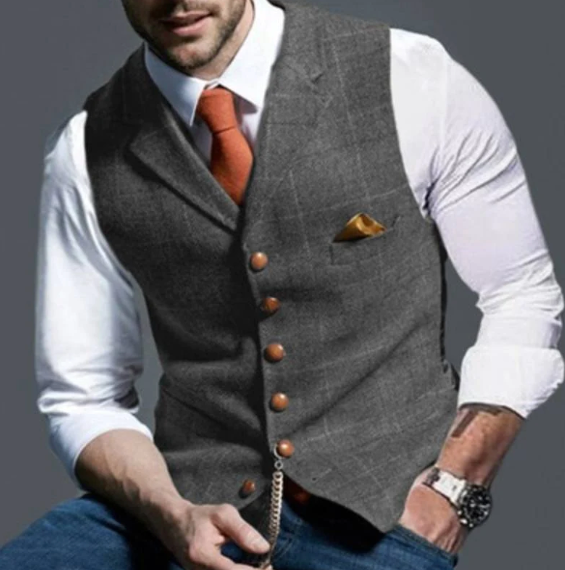 Elegante Herren-Weste mit Knopfleiste – Klassischer Stil für besondere Anlässe
