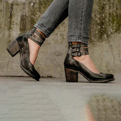 Vintage-Riemchenpumps