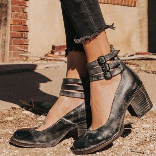 Vintage-Riemchenpumps