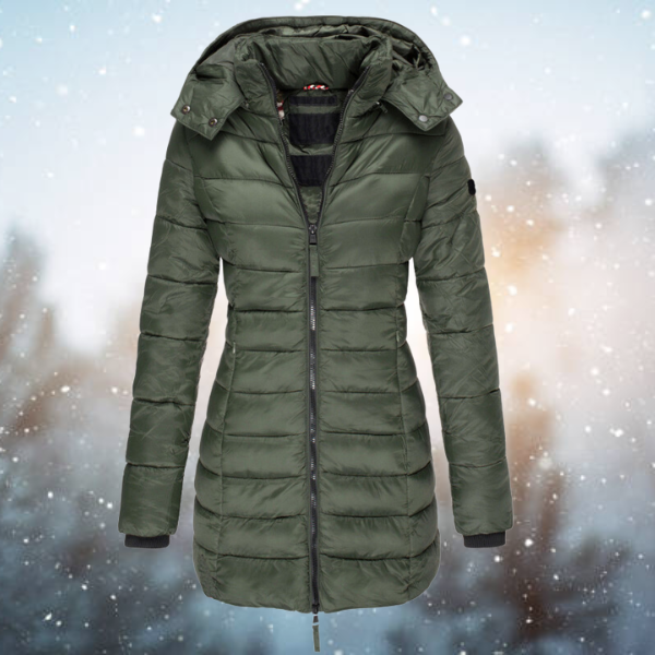 Leichte gesteppte Winterjacke mit Kapuze für Damen