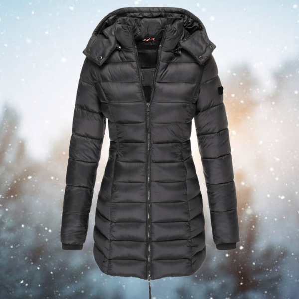 Leichte gesteppte Winterjacke mit Kapuze für Damen