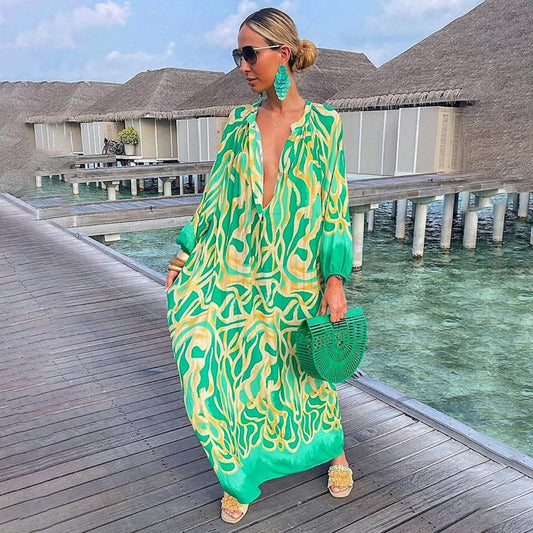 Buntes Maxikleid im Boho-Stil