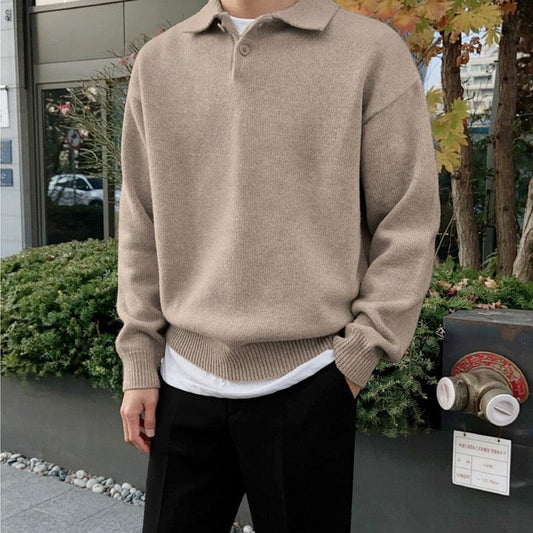 Herren Strickpullover mit Polokragen