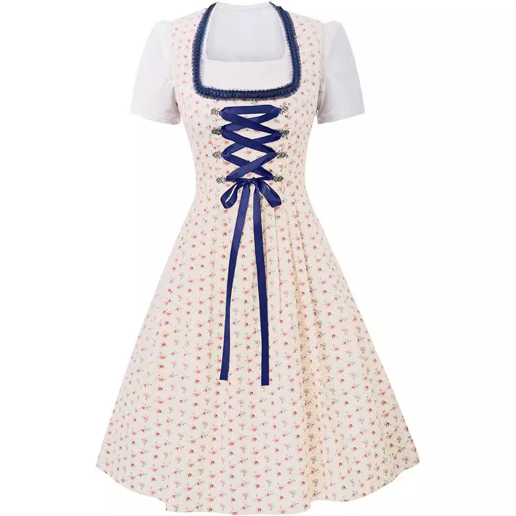 Oktoberfest Dirndlkleid für Damen mit gestreiftem Rock
