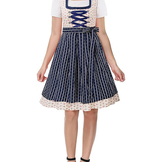 Oktoberfest Dirndlkleid für Damen mit gestreiftem Rock