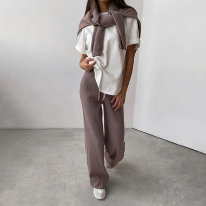 Damen-Strick-Loungewear-Set mit Rollkragen
