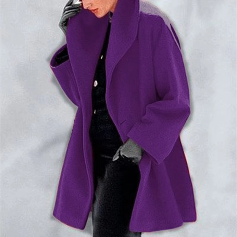 Vivienne - Damen Mantel mit weitem Revers und lockerem Schnitt