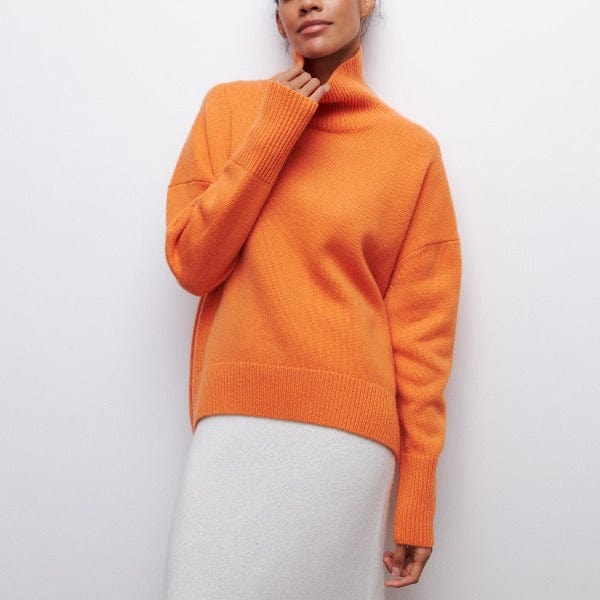 Clara - Damen Rollkragenpullover langarm locker geschnitten