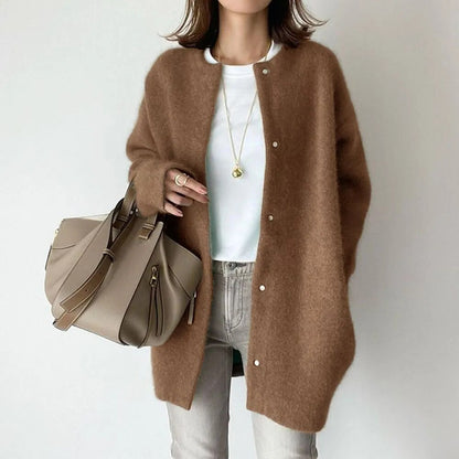 Naomi - Damen Strickjacke langarm mit Knopfleiste