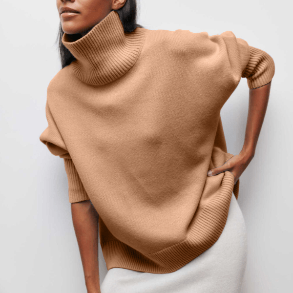 Clara - Damen Rollkragenpullover langarm locker geschnitten