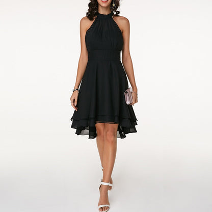 Elegantes Cocktailkleid  Kurzes Chiffonkleid mit Neckholder