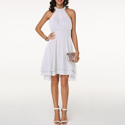 Elegantes Cocktailkleid  Kurzes Chiffonkleid mit Neckholder