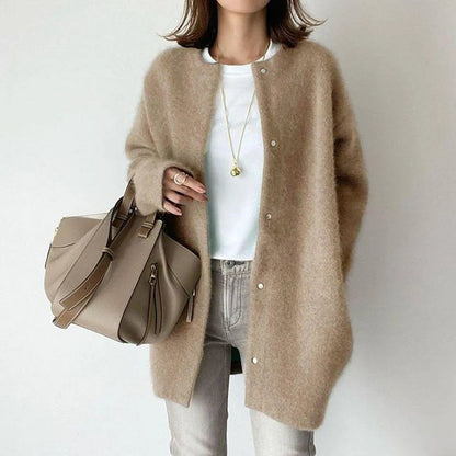 Naomi - Damen Strickjacke langarm mit Knopfleiste