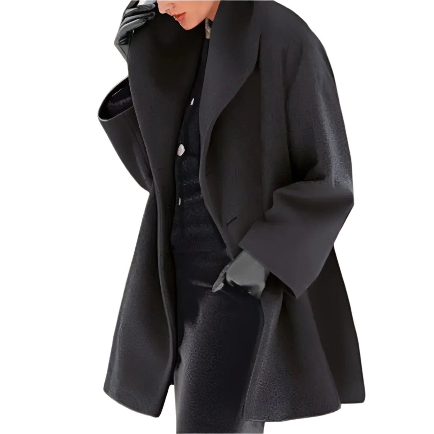 Vivienne - Damen Mantel mit weitem Revers und lockerem Schnitt