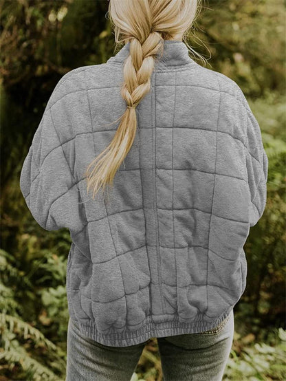 Damen gesteppte Freizeitjacke mit Reißverschluss und Taschen