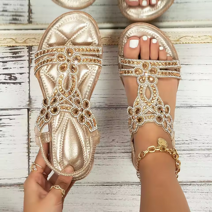 Elegante Zehensandalen mit Strass – Sommerlicher Glanz für jeden Anlass