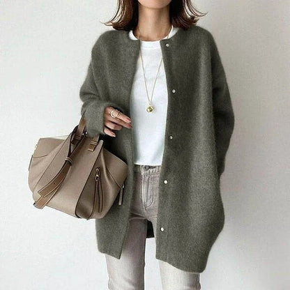 Naomi - Damen Strickjacke langarm mit Knopfleiste