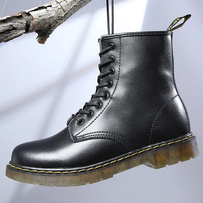 Unisex-Schnürstiefel im Combat-Stil mit dicker Sohle