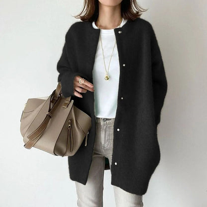 Naomi - Damen Strickjacke langarm mit Knopfleiste
