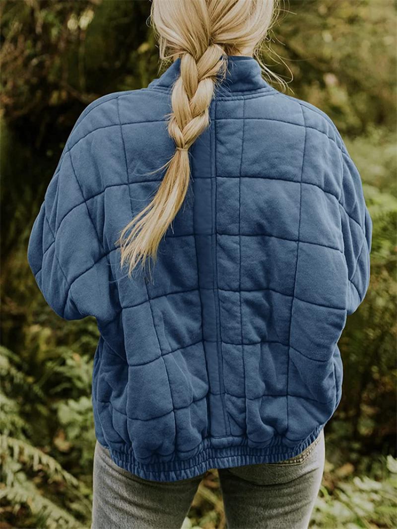 Damen gesteppte Freizeitjacke mit Reißverschluss und Taschen