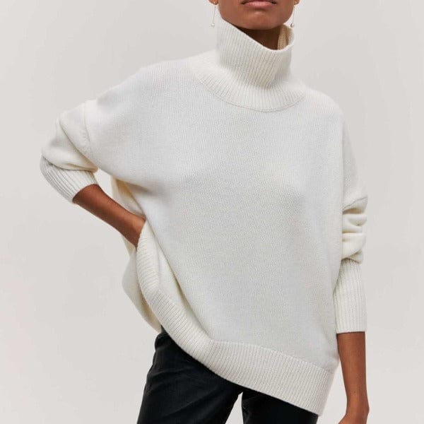 Clara - Damen Rollkragenpullover langarm locker geschnitten