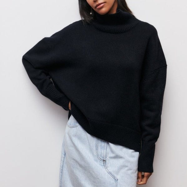 Clara - Damen Rollkragenpullover langarm locker geschnitten