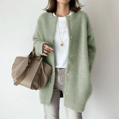 Naomi - Damen Strickjacke langarm mit Knopfleiste