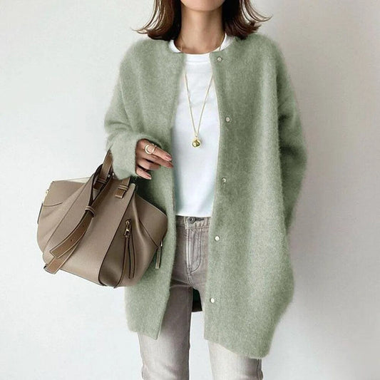 Naomi - Damen Strickjacke langarm mit Knopfleiste