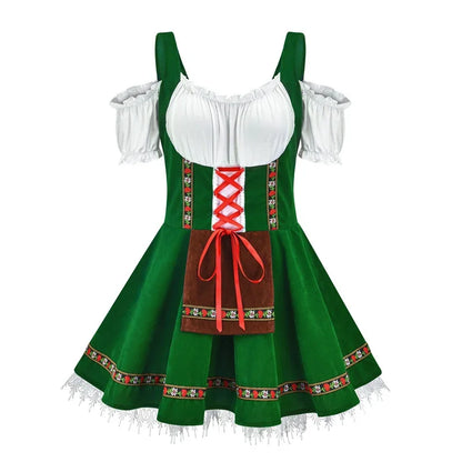 Oktoberfest Dirndl-Kostüm für Damen in Lila mit Schürze