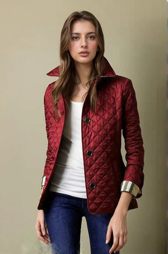 Damen Steppjacke kurz mit Knopfverschluss