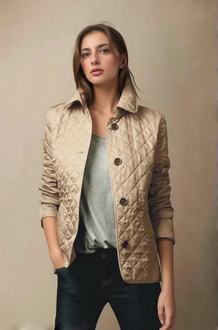 Damen Steppjacke kurz mit Knopfverschluss