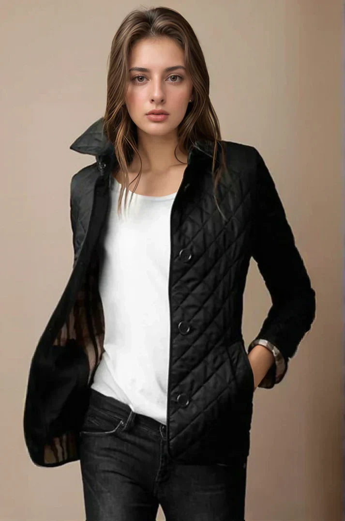 Damen Steppjacke kurz mit Knopfverschluss