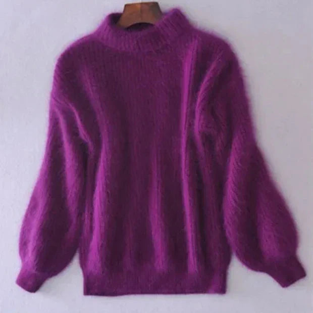 Emilia - Damen kaschmir Pullover mit Stehkragen