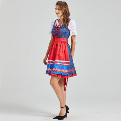 Oktoberfest Dirndlkleid kurz für Damen mit dekorativer Schürze