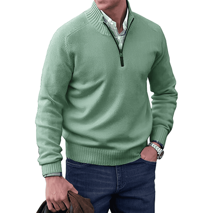 Herrenpullover mit Reißverschluss am Kragen