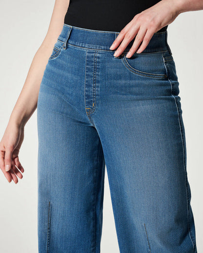 Hochtaillierte Damenjeans - Weite Beine - Lässiger Stil