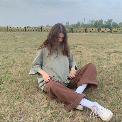 Retro-Jeans für Damen - Uni-Farben - Amerikanischer Stil