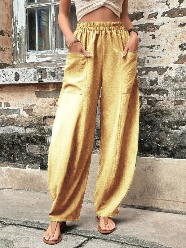 Mira | Weite Freizeithose mit elastischem Bund und großen Taschen für Damen